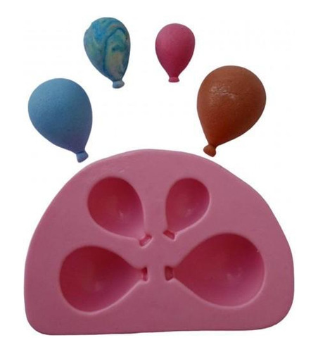 Molde De Silicone Balão Balões Bexigas De Festa 4 Cav