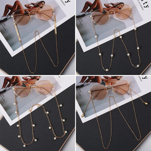 X Cadena Para Gafas De Sol Con Forma De Perlas, Soporte