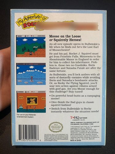 The Adventures Of Rocky And Bullwinkle And Friends Nes (Usado)