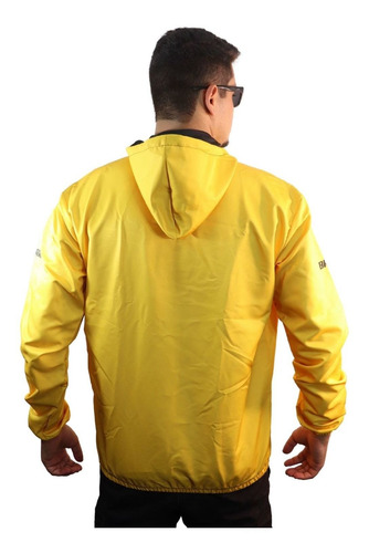 Imagem 3 de 6 de Jaqueta Corta Vento Impermeável Brk Amarelo Com Uv50+