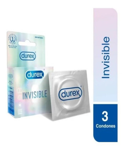 Durex Invisible Caja X3 Condones Preservativos Transparentes