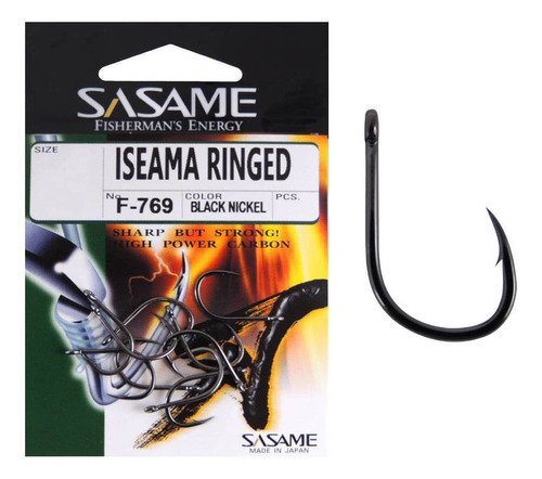 Anzol Sasame Iseama Ringed F-769 Nº 8 - Black Nickel - 15pçs