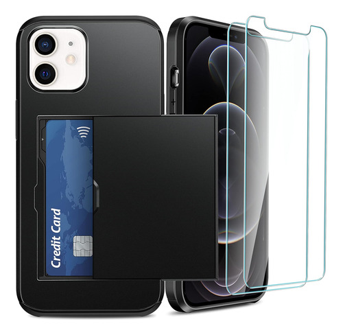 Funda Protectora Para iPhone 12/12 Pro Con Tarjetero