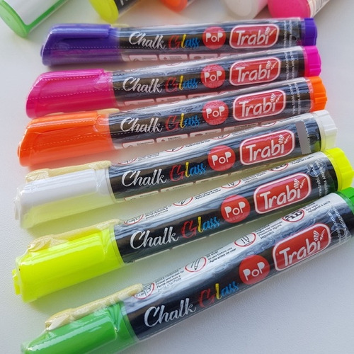Marcador Trabi Chalk Pop Tiza Liquida Vidrio 4-6 Mm Colores
