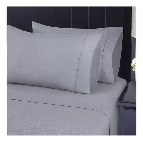 Juegos 2sabanas Individual Microfibra Extrasuave Premium 6pz Color Gris Oscuro Diseño De La Tela Liso