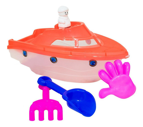 Juguete Barco Para Playa Arena Niños Plastico Palas 5 Piezas