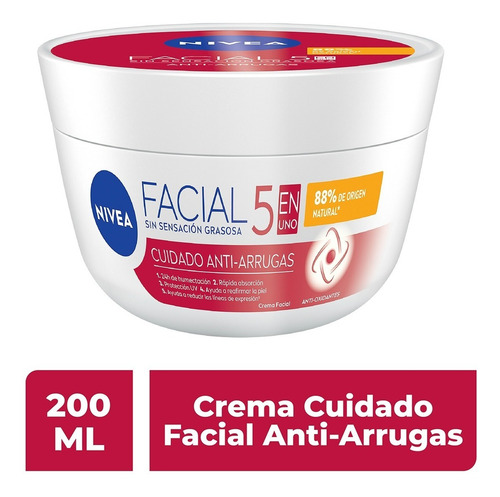 Crema Facial Cuidado Anti-arrugas Nivea 5 En 1 - Piel Mixta