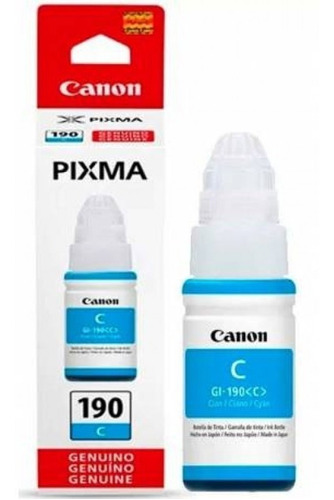 Botella De Tinta Canon Gi-190 Cyan 70 Ml