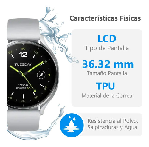 Reloj Smartwatch Xiaomi Watch 2 Plata