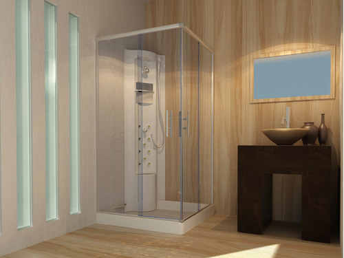 Imagen 5 de 10 de Cabina Box Mampara 70 X 70 Recta Incoloro Sin Receptaculo
