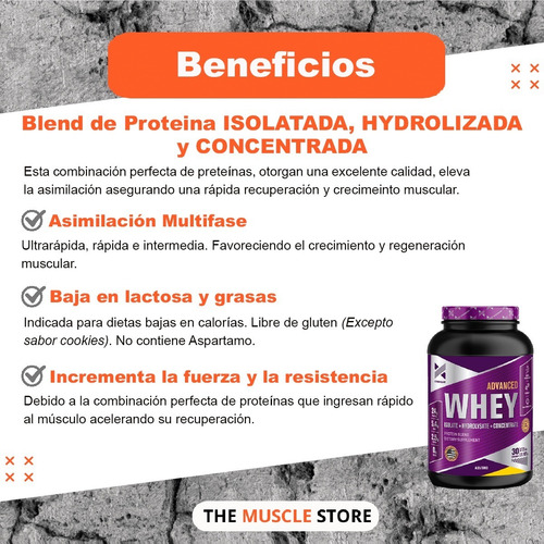 Imagen 3 de 9 de Advanced Whey Protein Xtrenght Suplementos Proteína + Shaker