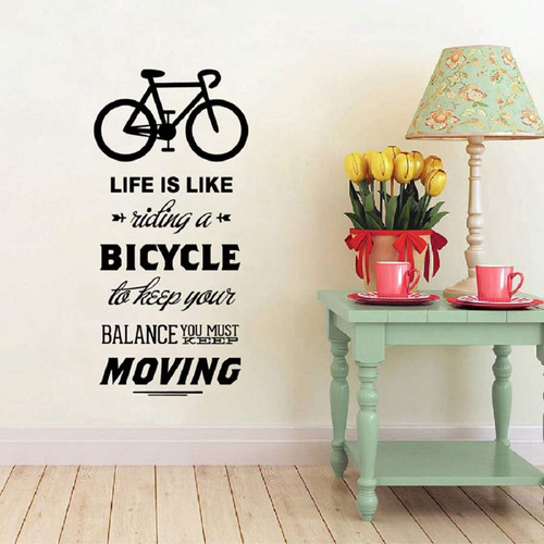 Inspiring Life Is Like Riding Bicycle Cita Bike Wall Sticker