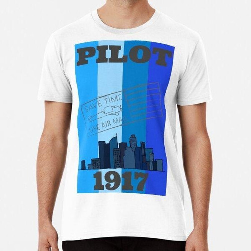 Remera Pilot Postal Blue Algodon Premium 