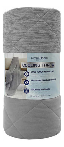 Frazada Fresca Al Tacto Cooling Throw Manta Color Gris Diseño Lisa