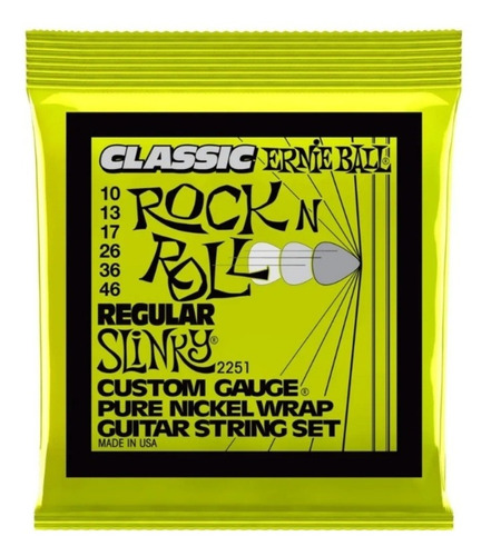 Cuerdas Guitarra Eléctrica Ernie Ball Reg Slinky 2251 10-46