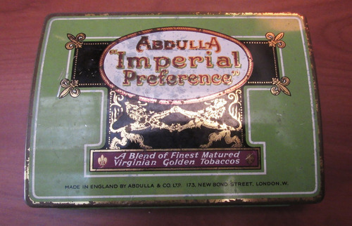 Antigua Lata Cigarrillos Abdulla Imperial Ingleses (c85)