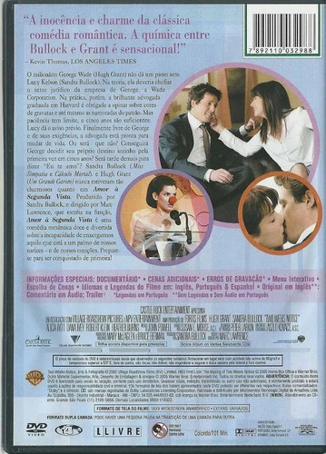 Dvd Amor À Segunda Vista - Sandra Bullock - Original Lacrado