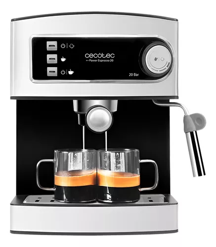 Cafetera Cecotec Power Espresso 20 plateada 2'filtros(para uno o dos cafes)  220V