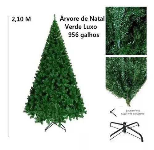 Árvore de Natal 600 Galhos Grande Pinheiro Canadense 2,10m - Escorrega o  Preço