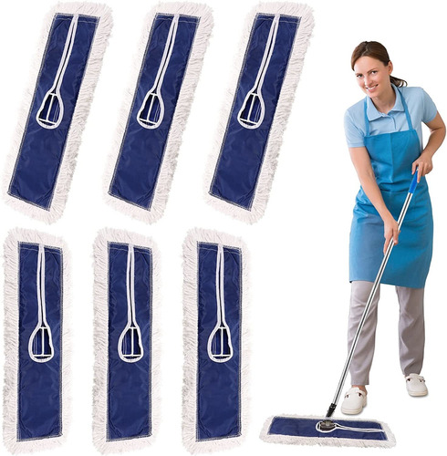 6 Pieces 36 Inch Cotton Floor Dust Mop Refill Commercial Cle