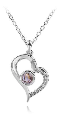 Imagen 6 de 8 de Collar Cadena Proyecta Te Amo 100 Idiomas Y Caja De Regalo
