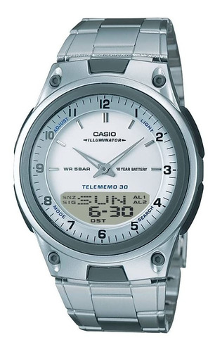 Reloj Hombre Casio Aw80d-7av Cuarzo Pulso Plateado En Acero 