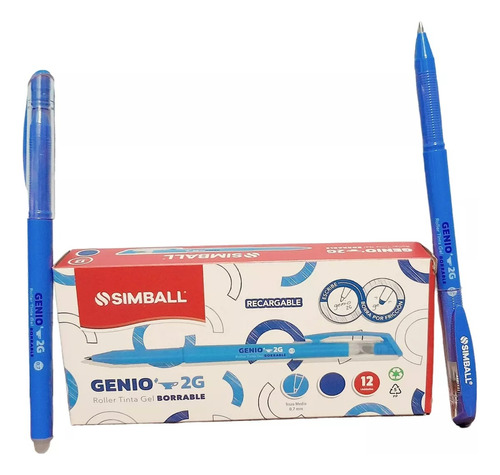 12 Lapiceras Simball Roller Genio 2g Borrable Frixion Oferta