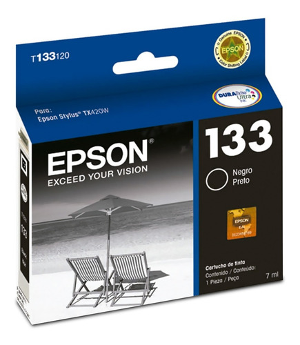 Cartucho Epson 133 Negro T133120-al Original Tx235w Tx420w