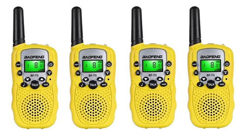 Radio Walkie Talkie Con Gama Infantil, 4 Piezas, Color Amari