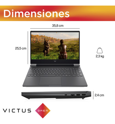 Laptop Hp Gaming Victus 15-fb2021la, Amd Ryzen 5, 16gb Ram, Gpu Nvidia Geforce Rtx 4050, 1 Tb Ssd, 15.6 , Fhd, Windows 11 Home
