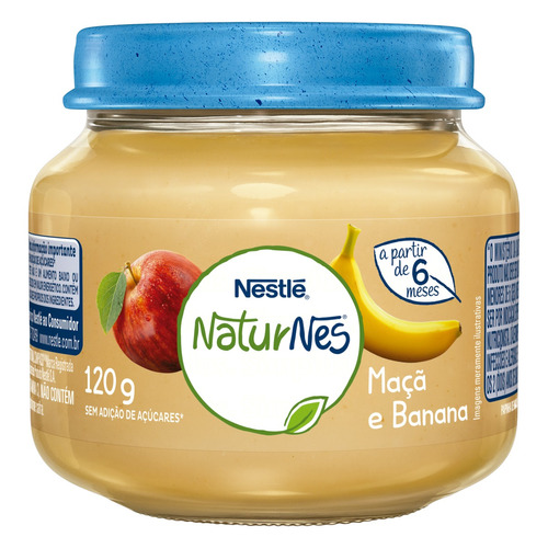 Papinha Maçã e Banana Naturnes Vidro 120g