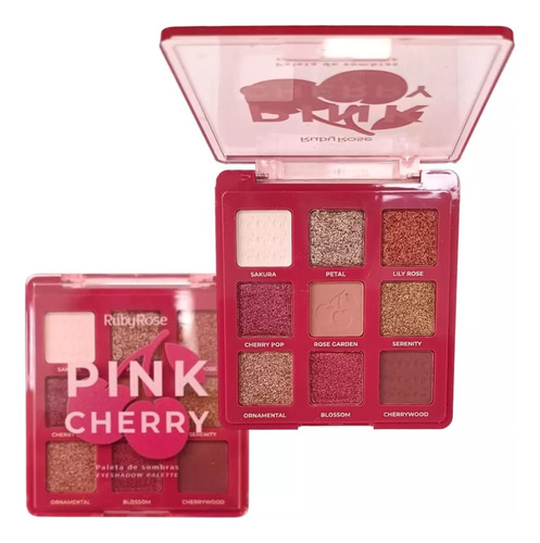 paleta de sombras de ojos Pink Cherry Pink Line de Ruby Rose Box Strong Color