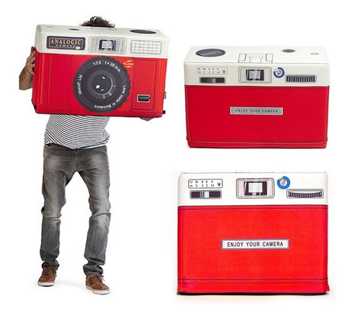 Puff Con Diseño Cámara Analógica Vintage Los Originales