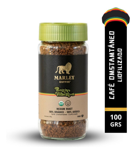 Café Liofilizado Positive Vibration  Marley Coffee 100 Grs