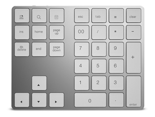 Teclado Numérico Inalámbrico De Aluminio 34 Teclas Bt