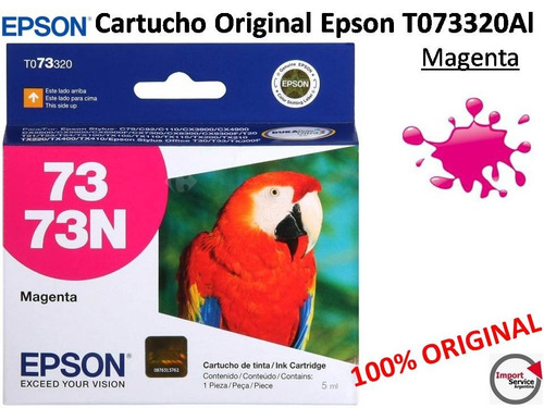 Cartucho Original Epson T073320al Para Epson Stylus Magenta