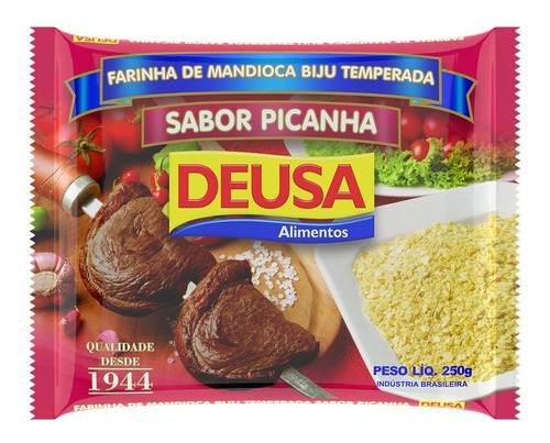 Farinha De Mandioca Temperada Biju Sabor Picanha Deusa 250g