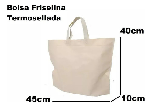 50 Bolsas Tela 45x40 Beige Negro Blanco 80gms Somos Fabrica