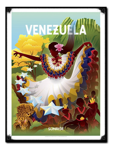#1657 - Cuadro Decorativo Vintage - Venezuela Baile Poster