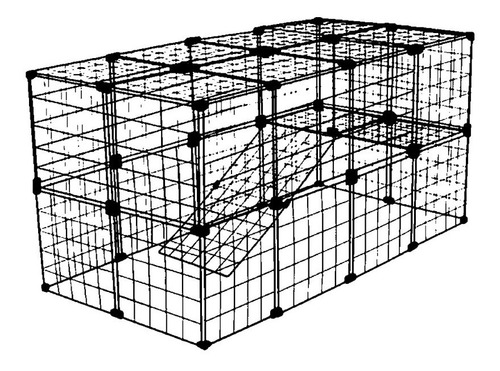 Cercadinho P/ Pet Tela Aramada Com Rampa 1,20 X 0,60 X 0,60