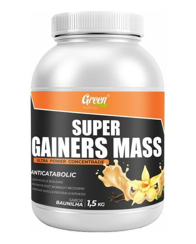Kit C/3 Super Gainers Anticatabolic Baunilha 1.5kg Green Nut