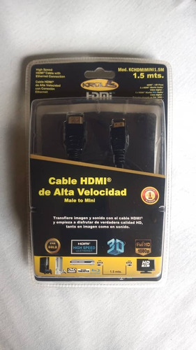 Cable Hdmi Male To Mini 1.5mts Kroll´s