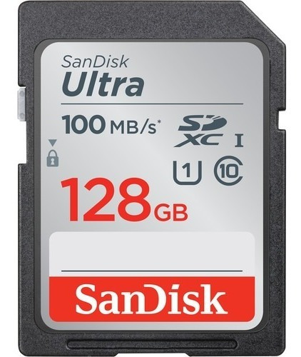 Imagem 1 de 3 de Cartão Memória Sandisk 128gb Ultra Sdxc Uhs-i 100 Mb/s 