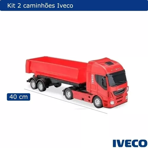 Caminhão Iveco De Brinquedo Carreta Toras De Madeira de Plastico