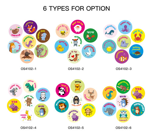 Oa A Bonitas Pegatinas De Recompensa Con Forma De Animal For