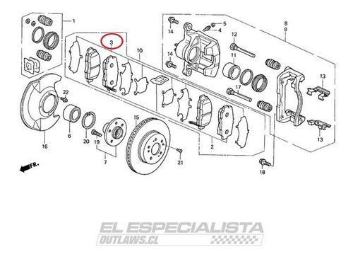 Pastilla De Freno Delantera Honda Civic Coupe 2000