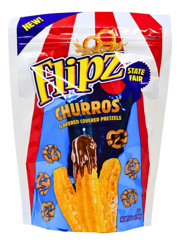 Pretzels Salados C/ Cubierta Sabor Churro Y Choco Flipz 184g