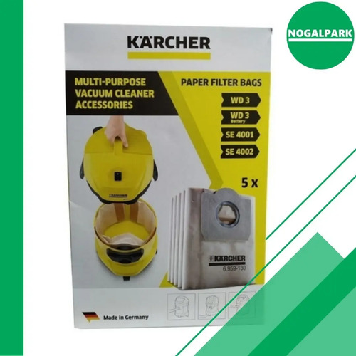 Bolsa Papel Para Aspiradora Karcher Wd3 Wd3200 Originales!! | MercadoLibre
