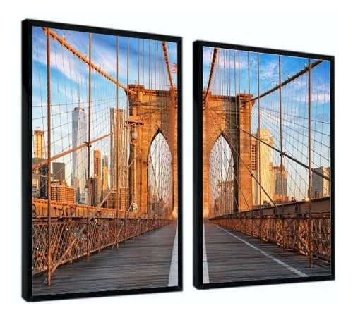 Quadros Decorativos Moldura Jogo Ponte Brooklyn Bridge