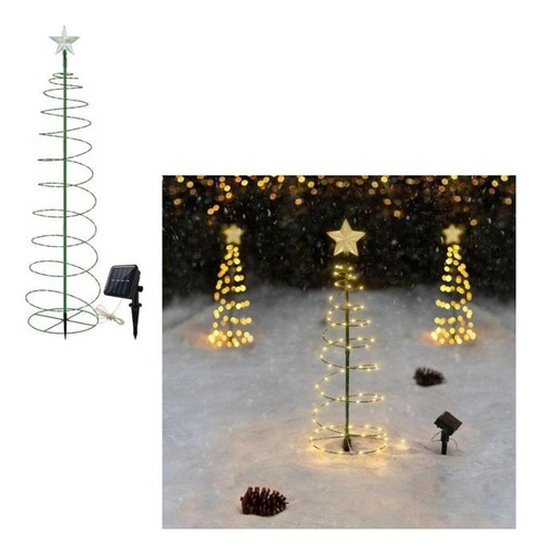 Estaca Solar Decorativa Árbol Navidad + Estrella - 85cm